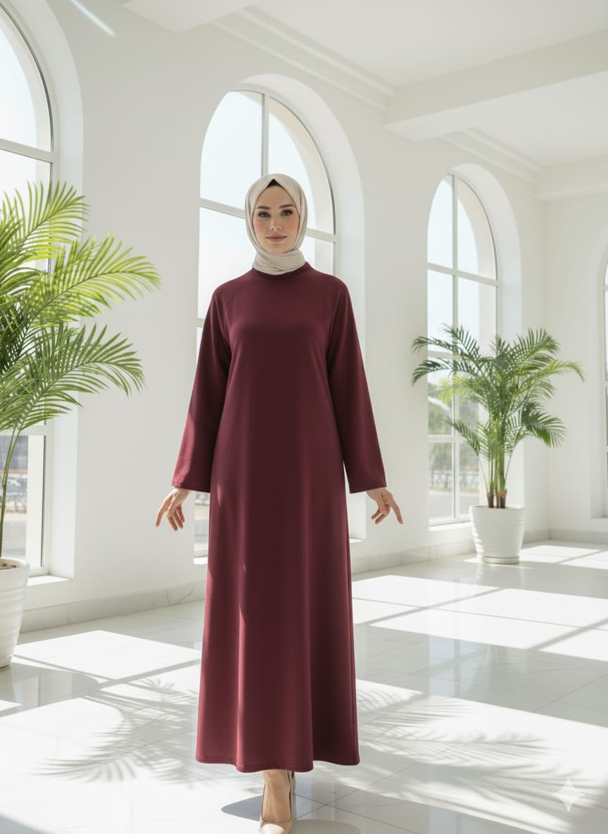 Islamic cotton closed with a zipper on the shoulder