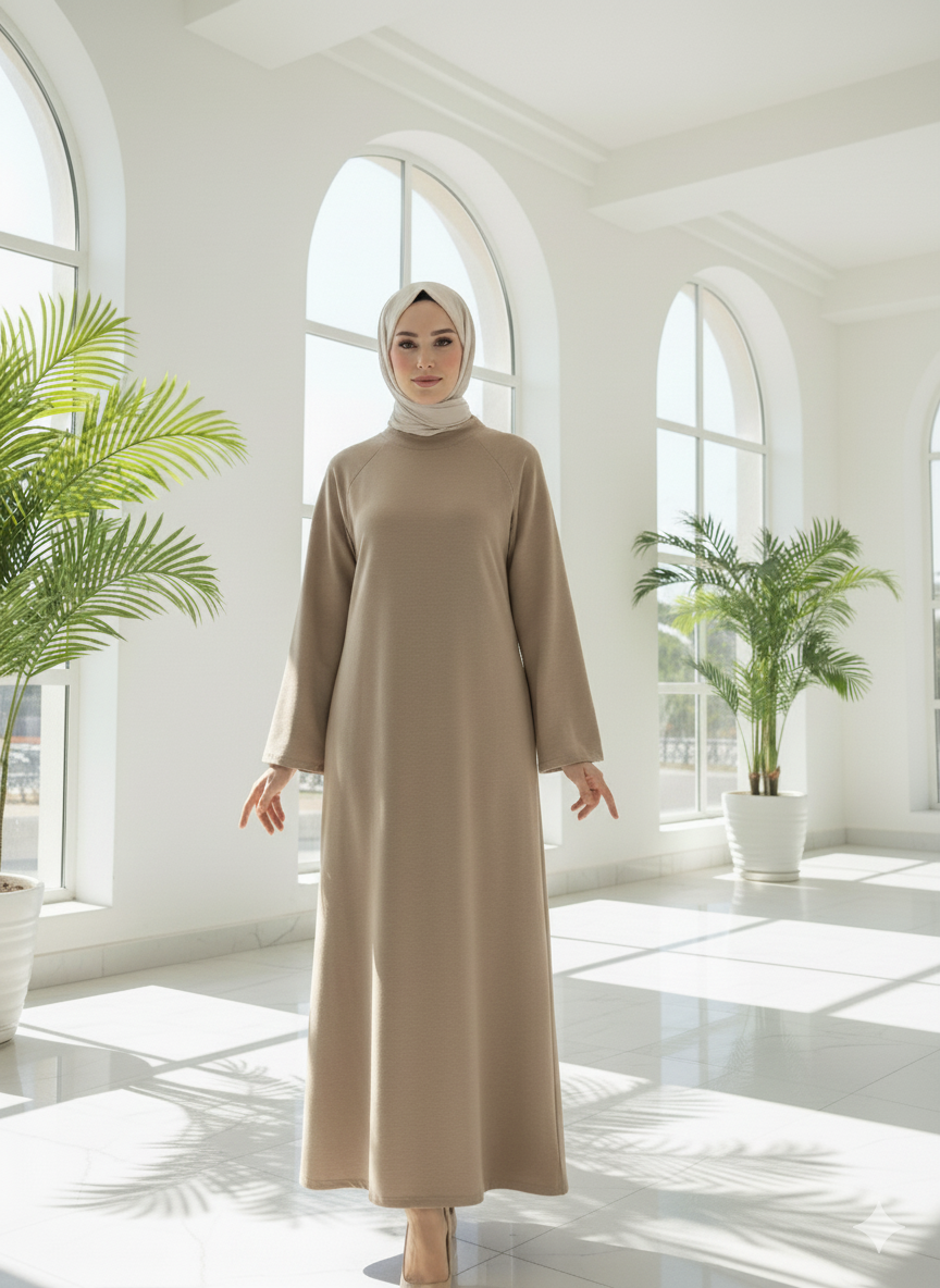 Islamic cotton closed with a zipper on the shoulder