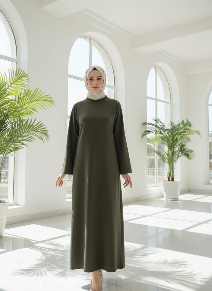 Islamic cotton closed with a zipper on the shoulder